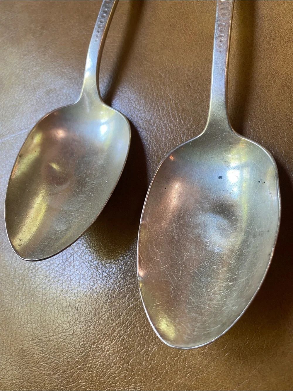 54g Lot of 4 1888 Antique Engraved Whiting Sterling Silver 7” Dessert Spoons